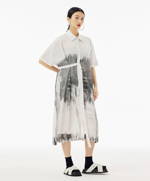Blurred Print Dress
